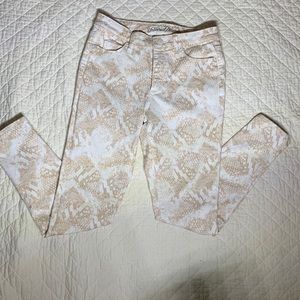 Snake skin design jeans